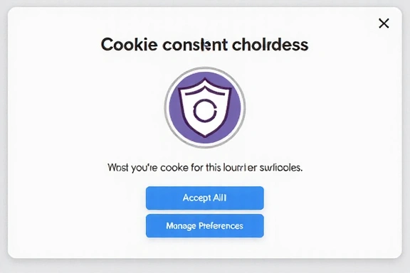 Illustration of a cookie consent banner with options to accept or reject